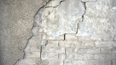 Background texture wall in street of brick broken and cracked Stock Footage 139465553