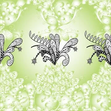 Background texture, wallpaper, floral theme in neutral, beige and white colors. イラスト素材