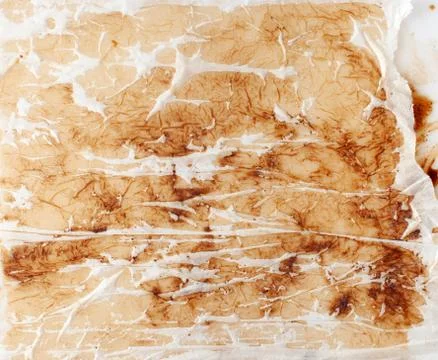 Background texture of wet brown-drenched rice paper Foto stock
