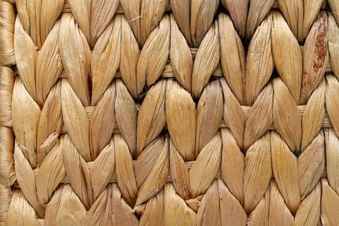 Background texture wicker light yellow rattan closeup Stock Photos