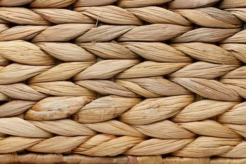 Background texture wicker light yellow rattan closeup Stock Photos