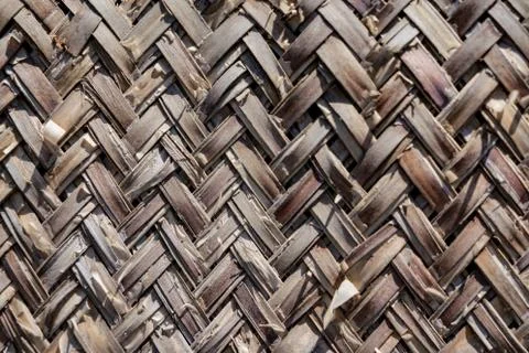 Background texture of woven bamboo thatch Stock Photos