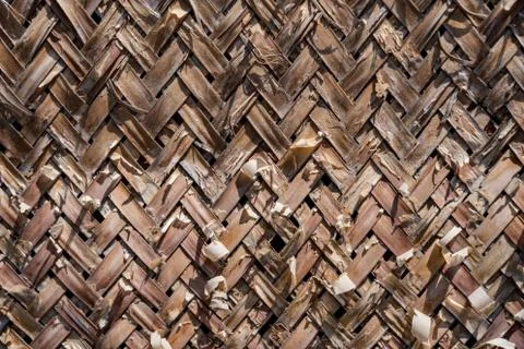 Background texture of woven bamboo thatch Foto stock