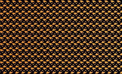Background, texture Ying yang orange symbol of harmony and balance on black Stock Illustration