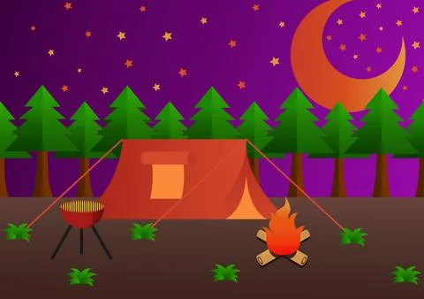 Background with the theme of camping Stock Illustration