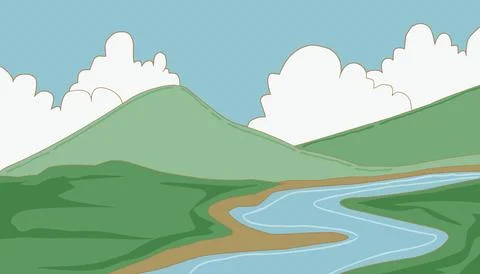 Background with a theme of green mountains and blue sky. Perfect for wallpa.. 스톡 일러스트