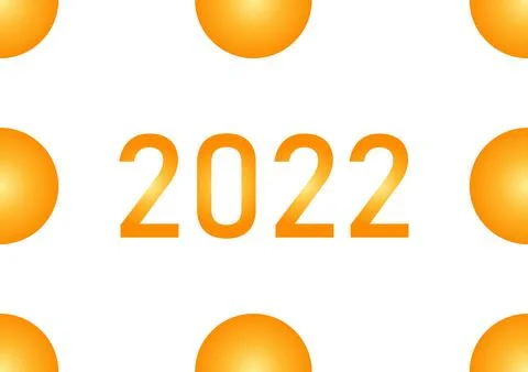 Background on the theme of the new year 2022 with golden balls Stock Illustration