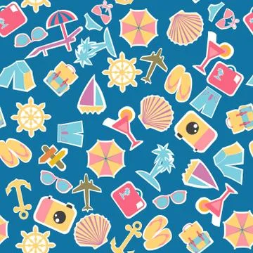 Background on the theme of summer holidays Illustrazione stock