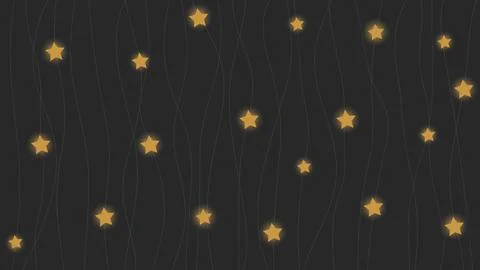 Background from threads with pendants of stars. Background with lanterns. Stock Illustration