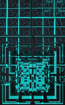 Background of three-dimensional black blocks Stock Illustration