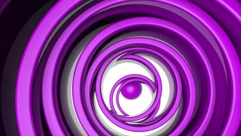 Background of three-dimensional purple rings. 3d render illustration Stock Illustration