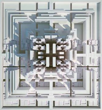 Background of three-dimensional white blocks Stock-Illustration