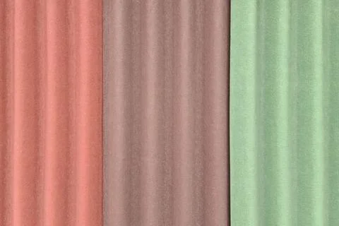 Background with three sheets of ondulin of different colors. Modern cheap Stock Photos