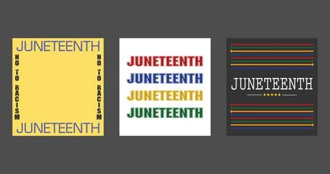 Background three styles for juneteenth; Stock Illustration