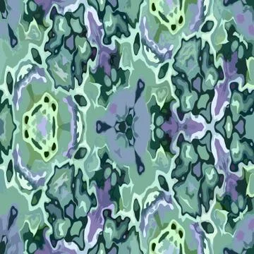 Background tile with modern gemstone patterns in green and purple design Stock Illustration
