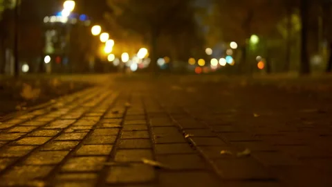 Background tiles, walking on tiles, road in the old town Stock Footage 320057285
