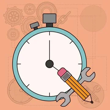 Background with time planning for development of the construction Stock Illustration