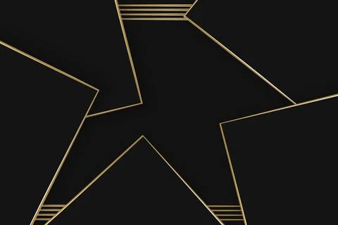 Background Title Dark wall with intersecting golden glowing stripes. Gold, lu Illustrazione stock