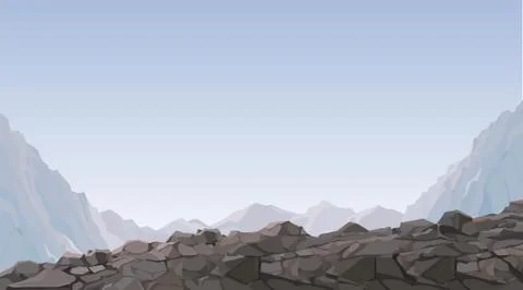 Background top view of a mountain valley Stock Illustration
