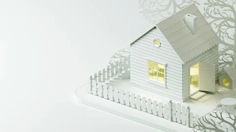 Background with toy layout house close up Stock Photos