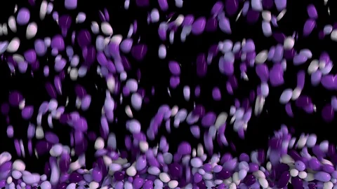 Background, transition from falling color capsules which falling down and slowly Video stock 110748241