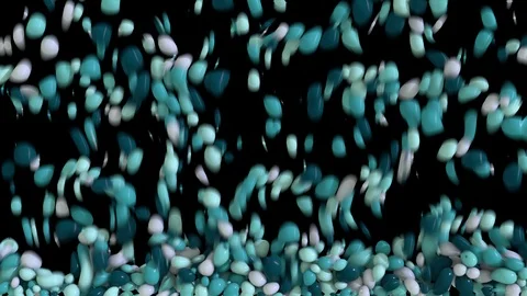 Background, transition from falling color capsules which falling down and slowly Stock Footage 110751856