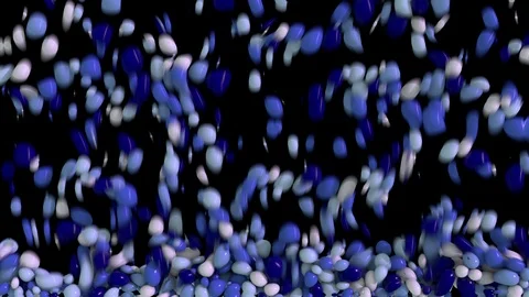 Background, transition from falling color capsules which falling down and slowly Stock Footage 110752783