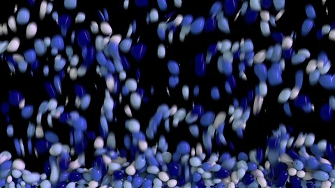 Background, transition from falling color capsules which falling down and slowly Stock Footage 110753311