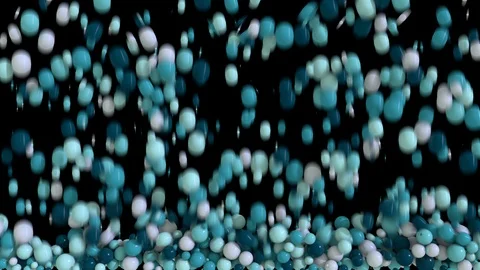 Background, transition from falling color spheres which falling down and slowly  Stock Footage 110750669