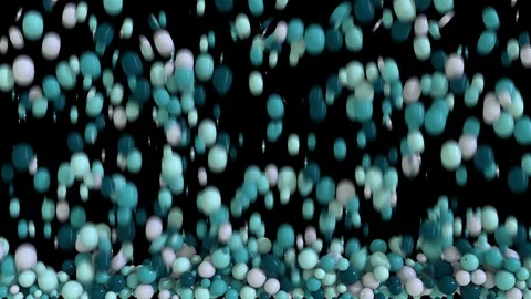 Background, transition from falling color spheres which falling down and slowly  Stock Footage 110750817