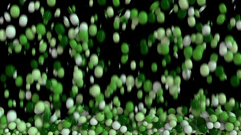 Background, transition from falling color spheres which falling down and slowly  Stock Footage 110756525