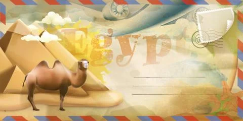 Background travel, Egypt vector postcard Stock Illustration