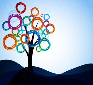 Background with tree Stock Illustration