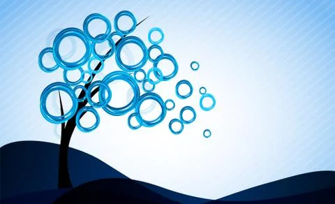 Background with tree Illustrazione stock