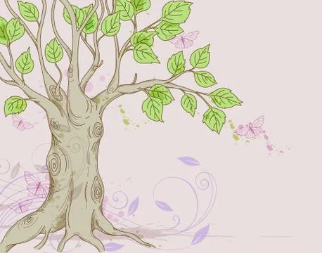 Background with tree Stock Illustration