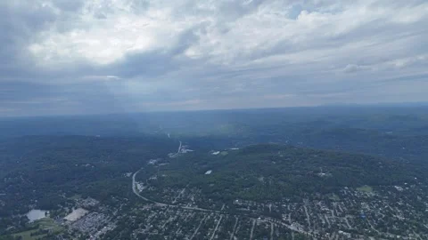 Background trees and lighting peaking gthrough the clouds Stock Footage 281305187