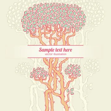 Background with trees Stock Illustration