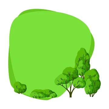 Background with trees. Spring or summer stylized plants. Stock Illustration