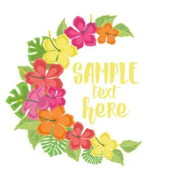 Background with tropical flowers Stock Illustration