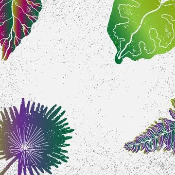 Background with tropical leaves, vector background. Stockillustratie
