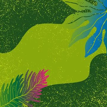 Background with tropical leaves, vector background. Stockillustratie