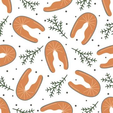 Background with trout for grilling Stock Illustration