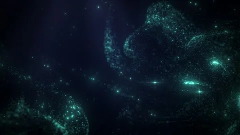 Background with turquoise particles in motion, turquoise background with par Stock Footage 277388701