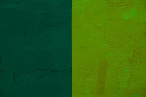 Background of two different colors of plaster on the wall. Stock Photos