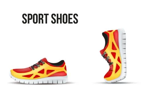 Background of Two Running shoes. Stock Illustration