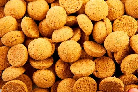 Background of typical dutch sweets: pepernoten Stock Photos