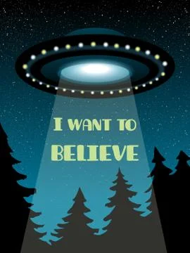 Background with UFO Stock Illustration