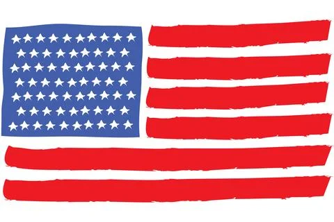 Background with USA painted flag Stock Illustration