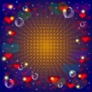 Background with Valentine Hearts Stock Illustration
