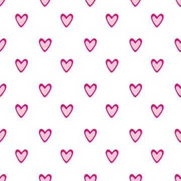 Background for valentines day design. Pattern textile print with cute pink he Stock Illustration